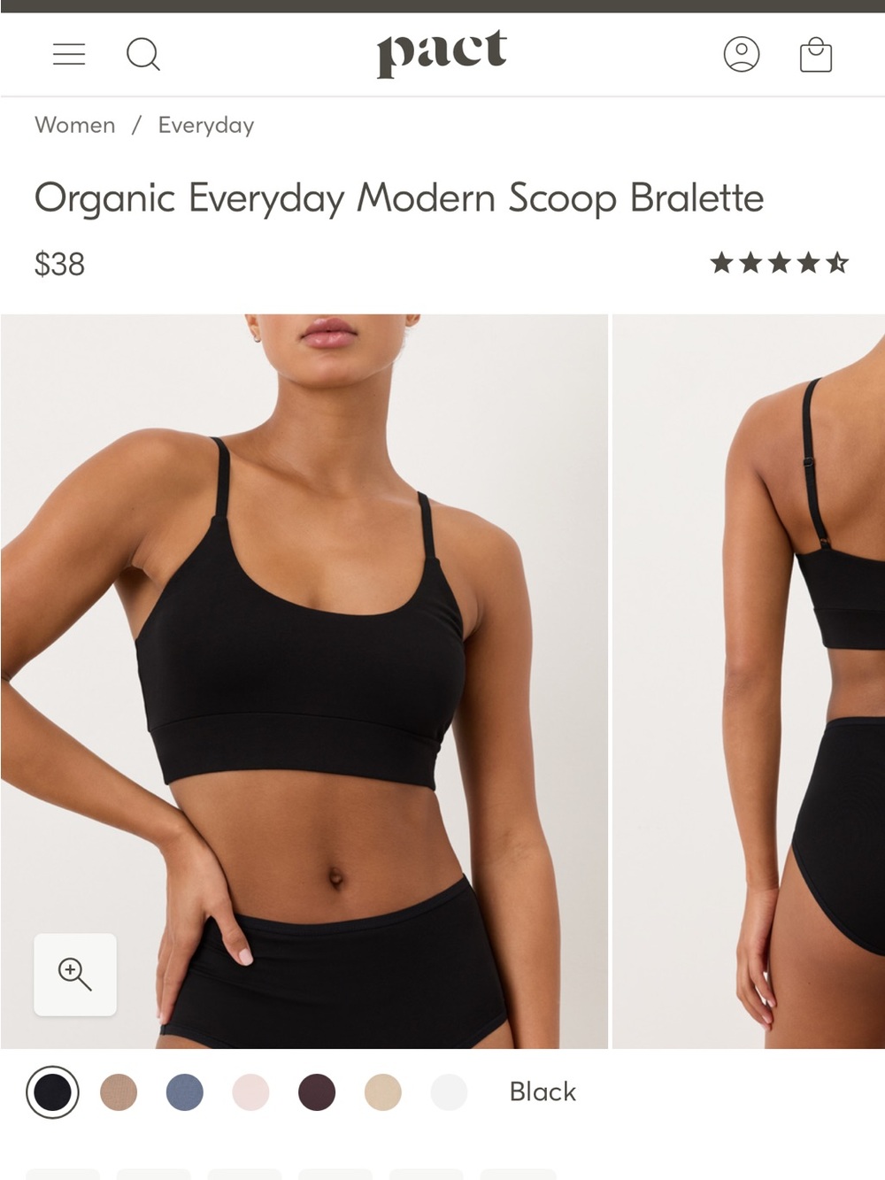 Pact modern bralette M